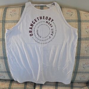 Orangetheory White Tank with Maroon Text